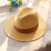 巴拿马草帽男女通用礼帽爵士帽可调节头围遮阳防紫外线百搭潮流帽