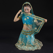 肚皮舞服装儿童舞台表演服新疆舞演出服女童民族风舞蹈服维吾尔族