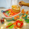 儿童蒸汽火锅烧烤宝宝角色扮演过家家喷雾厨房仿真烤串食材玩具