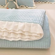 床盖冬季加绒高级牛奶绒单人纯色秋冬榻榻米床单珊瑚绒防滑三件套