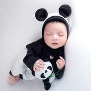 超萌婴儿拍照熊猫衣服套装，新生儿摄影卡通，服装主题宝宝满月照道具