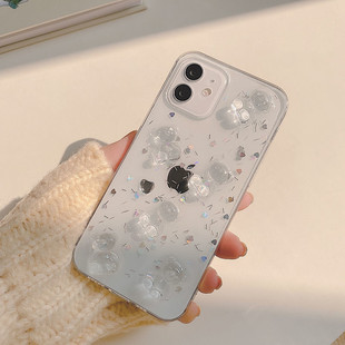 水晶小熊适用于苹果1514手机，壳iphone1312pro11xsmax保护套xr87