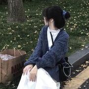 针织毛衣开衫女秋冬宽松外穿小个子日系温柔风甜美可爱学生外套潮
