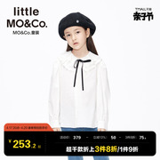 littlemoco童装春秋装女童娃娃，领长袖白衬衫衬衣儿童上衣小女孩