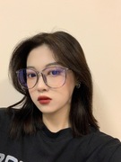 韩版潮小框可爱圆形小红书眼镜框网红款小脸素颜黑框眼镜女近视