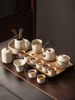 景德镇汝窑功夫茶具套装，家用陶瓷茶壶盖碗茶杯，茶盘轻奢高档喝中式