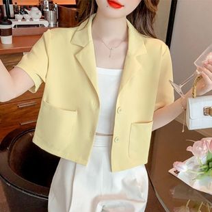 短款黑色西装外套女士夏季新款2023休闲高级设计感小众小个子西服