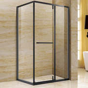   黑色304不锈钢卫生间玻璃隔断简易淋浴房定制