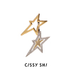 cissyshi星星系列耳夹明星，同款金色镀18k金高级(金高级)设计感耳骨夹