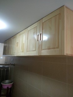 定制定制实木顶柜组装松木，简易衣柜储物柜厨房，吊柜挂墙柜壁