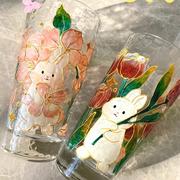 手绘玻璃杯diy彩绘杯子画材料包颜料(包颜料)儿童，手工制作锤纹琉璃杯礼物