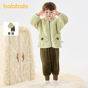 巴拉巴拉儿童睡衣套装冬季加厚保暖家居服，男女童可外出小童大童潮