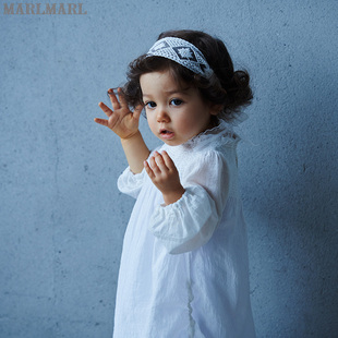 MARLMARL宝宝周岁礼服裙珍珠白泡泡袖儿童淑女公主长裙dress01