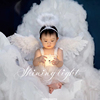 周岁儿童摄影天使翅膀写真拍照服装道具白色纱裙仿真棉花造型背景