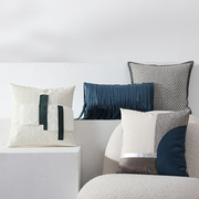 现代简约蓝色系抱枕靠垫，套客厅沙发主卧床上样板房间软装可定制