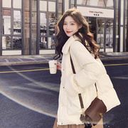 羊羔毛羽绒服女短款2023年韩系高级感设计小众白鸭绒冬季外套