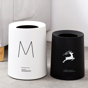 北欧风垃圾桶ins创意欧式垃圾篓卧室客厅家用办公室大号收纳纸篓