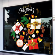 圣诞节节日装饰品玻璃门贴纸，门店商铺氛围橱窗装饰布置静电窗贴画