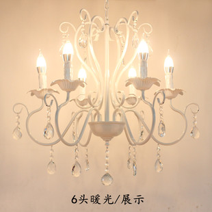 欧式现代简约铁艺水晶灯，家用客厅餐厅卧室吊灯，婚庆服装店装饰灯具