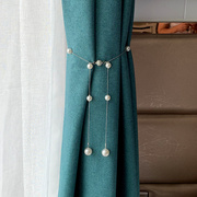 轻奢珍珠窗帘h绑带磁铁，收纳束缚带绳子可调节大小软装饰窗帘扣