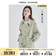 VEGA CHANG风衣女中长款2025秋季知识分子大衣小个子英伦风外套