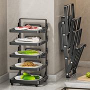 厨房备菜置物架多功能可折叠配菜盘家用多层火锅托盘菜盘收纳神器
