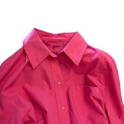 粉色玫红色衬衫女春季设计感小众小个子休闲宽松百搭上衣