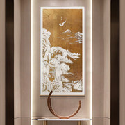 新中式入户玄关装饰画《紫气东来》风景立体浮雕挂饰客厅单幅挂画