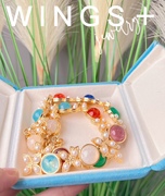 wings+vtg夏天彩色琉璃，项链铜合金饰品，超美仙女项链