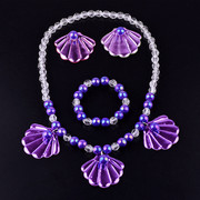 2023电影巴比公主同款项链套装，紫色贝壳珍珠手链，耳环cos道具饰品