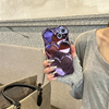 立体暗夜紫爱心适用苹果14promax手机，壳iphone13女款14pro12保护套11防摔14软壳15pro电镀硅胶高级感创意