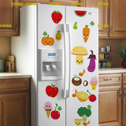 卡通食物水果蔬菜冰箱，贴纸贴画防水玻璃门贴墙壁装饰厨房橱柜门贴