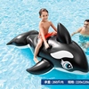 大号游泳圈充气坐骑动物水上玩具成人儿童海豚黑鲸鱼火烈鸟浮排。