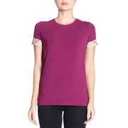 burberry博柏利女士袖口，格纹设计紫色，棉质混纺短袖t恤3968495