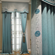 现代简约高档客厅，遮光窗帘轻奢大气新中式卧室，飘窗纯色定制窗帘布