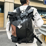机能潮牌双肩包男大容量旅行包大学生高中生书包男生工装运动背包