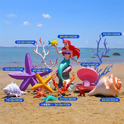 玻璃钢海洋动物景观装饰品仿真贝壳海螺造景摆件小鱼珊瑚海星雕塑