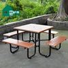 户外公园桌椅防腐木室外桌椅，休闲花园酒吧餐桌厅塑木，连体桌椅组合