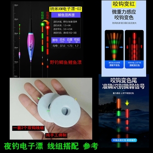 夜钓电子漂钓鲫鱼鲤鱼昂刺鱼台钓线组成品钓组立式超亮夜光漂浮漂