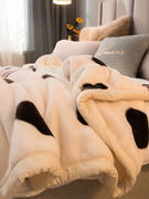 双层拉舍尔毛毯被子加厚冬季铺床单人宿舍学生，冬天加绒珊瑚绒毯子