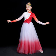 儿童灯火里的中国舞蹈，表演服女童万疆古典舞，开场舞大摆裙服装
