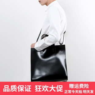 韩版男士PU手提包时尚复古斜跨包商务公文包亮皮高级感单肩包品质