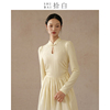 SHIBAI拾白新中式针织连衣裙秋冬原创设计改良旗袍年轻款日常通勤