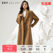 zetdeszet2021年英伦风，气质高端格纹中长款西装大衣外套女