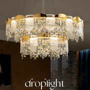 高档琉璃水晶客厅吊灯大气后现代，奢华餐厅灯具组合中山品牌led灯