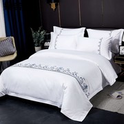 网红酒店四件套专用布草白色，棉床单被套民宿五星级宾馆床上用品