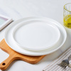 日式白色骨瓷盘子家用平底盘圆形西餐餐盘甜品盘陶瓷菜盘牛排盘