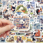 大熊猫贴纸卡通可爱动物图案，女孩儿童贴画手机，后壳装饰diy笔记本