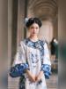 新中式女装国风服装晚清汉服女青花瓷刺绣上衣马面裙套装2024