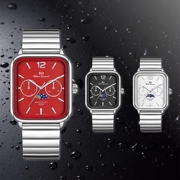 卡西西手表小方块网红同款方形，月相石英情侣，表m305钢带男女同款表
